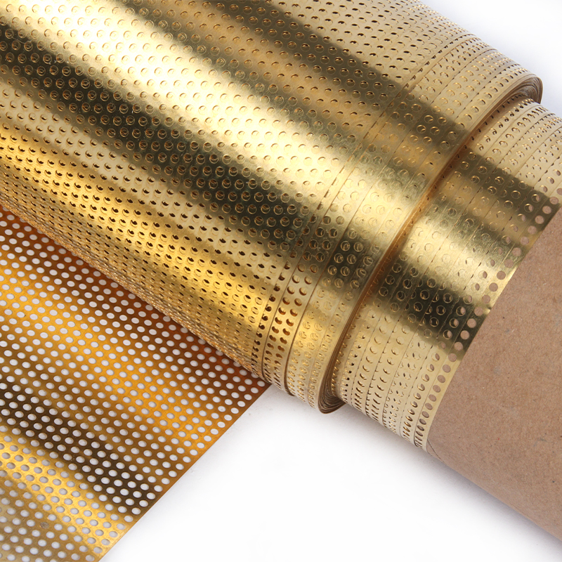 High Quality Brass Perforated Coil Screen Mesh, Round Hole Perforated Metal Sieve Coil From China