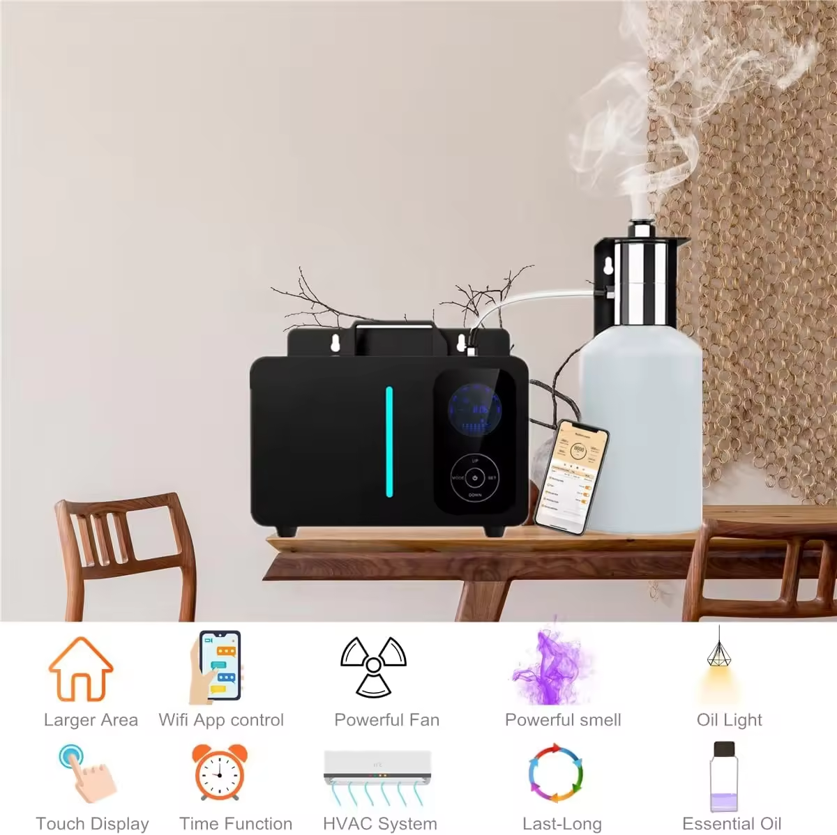 Factory Direct Sale Custom Metal Commercial Double Nozzle Aroma Diffuser HVAC Scent Fragrance Air Machine for Large Space