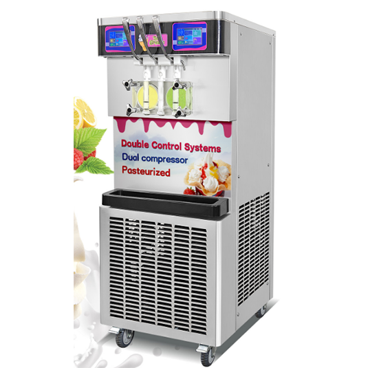 3 Flavour Double System with Gear Pump with Shortage Alarm Pre-cooling Stirring Night Freshness Mode Can Be Played Continuously