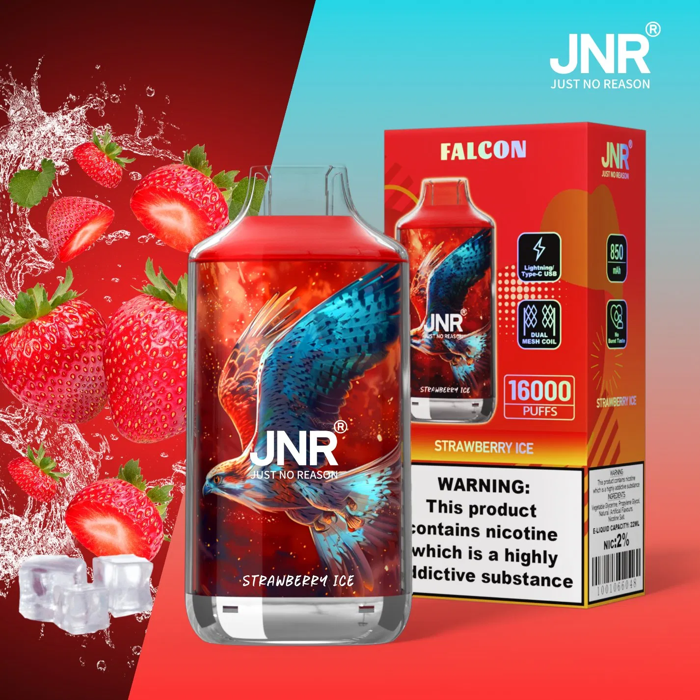 Wholesale Jnr Falcon 16000 Puffs Disposable Pod Dual Mesh Coil Puffs Puff Bar Vaper Empty Vapes Wape Disposable Vape