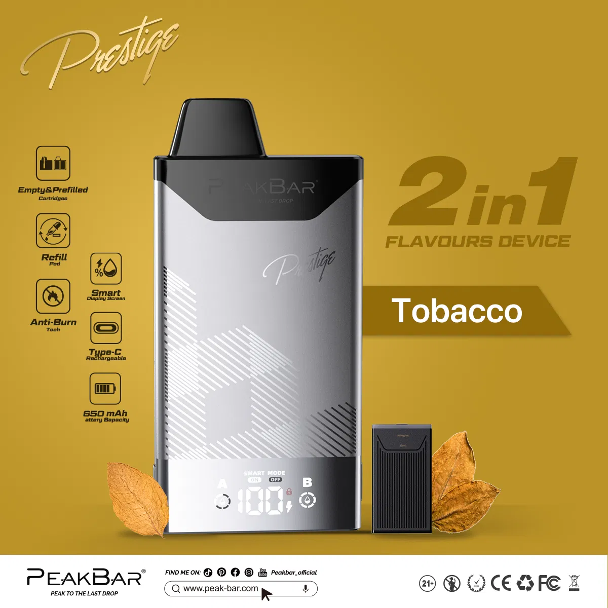 Rechargeable Disposable Pod System with Optimal 650mAh Battery
