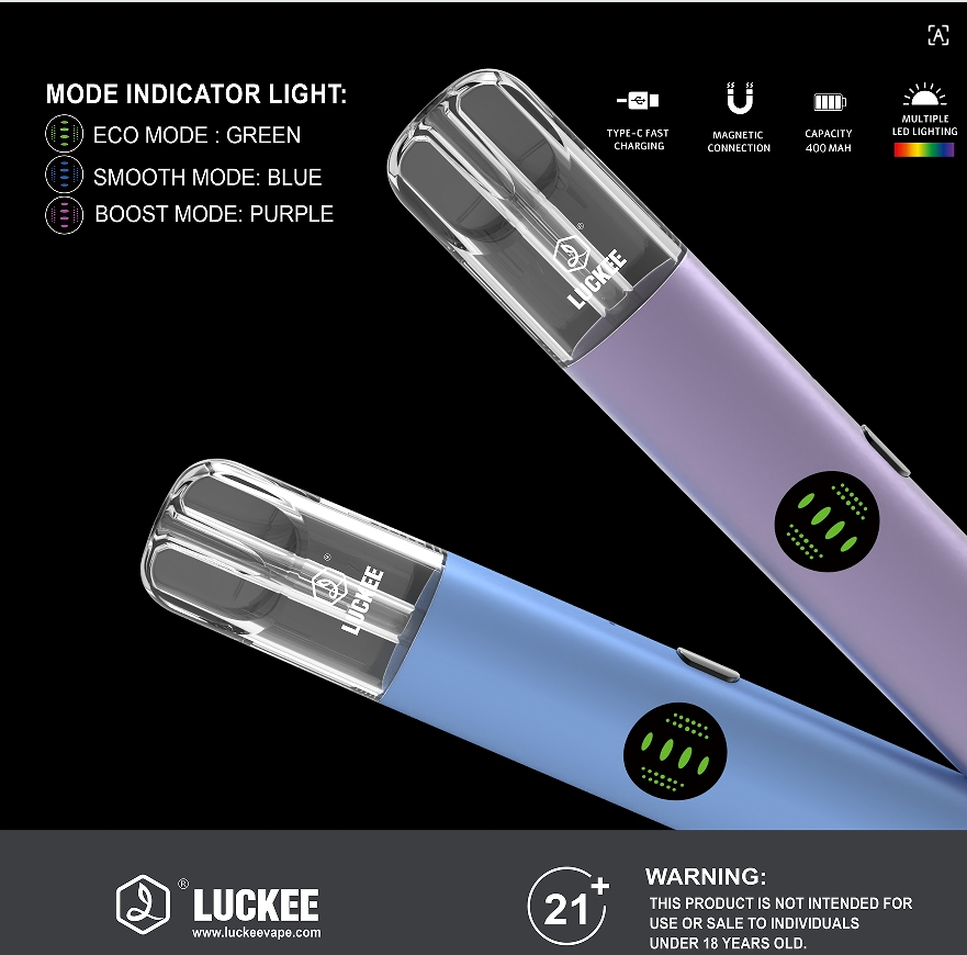 Customized Brand Luckee Chill Stick Prefilled Pod System with 3 Mode Indicator Lights Vape Pen Cartridge Device