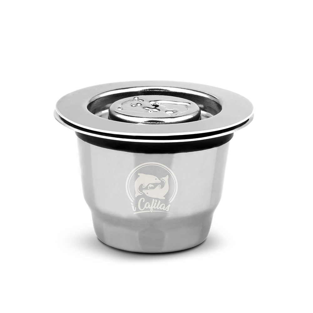 ICafilas New Upgraded Coffee Empty Set Refillable Pod for Espreso Coffee Machine Dosing Ring Tamper Stainless Steel Capsule