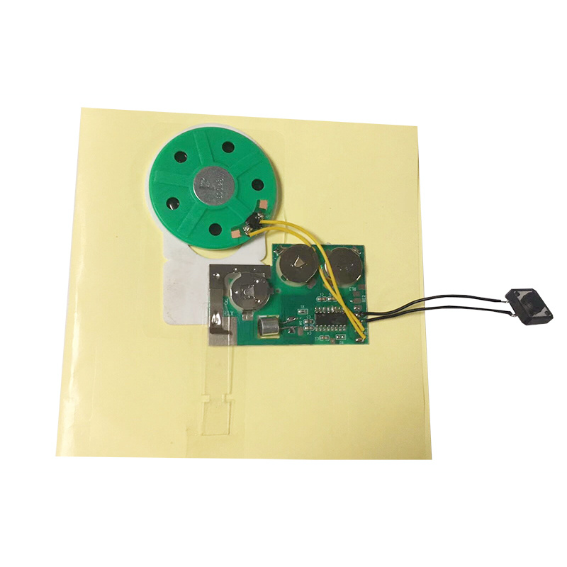 Customized squeezed sound module with push button activated music chip for musical gift