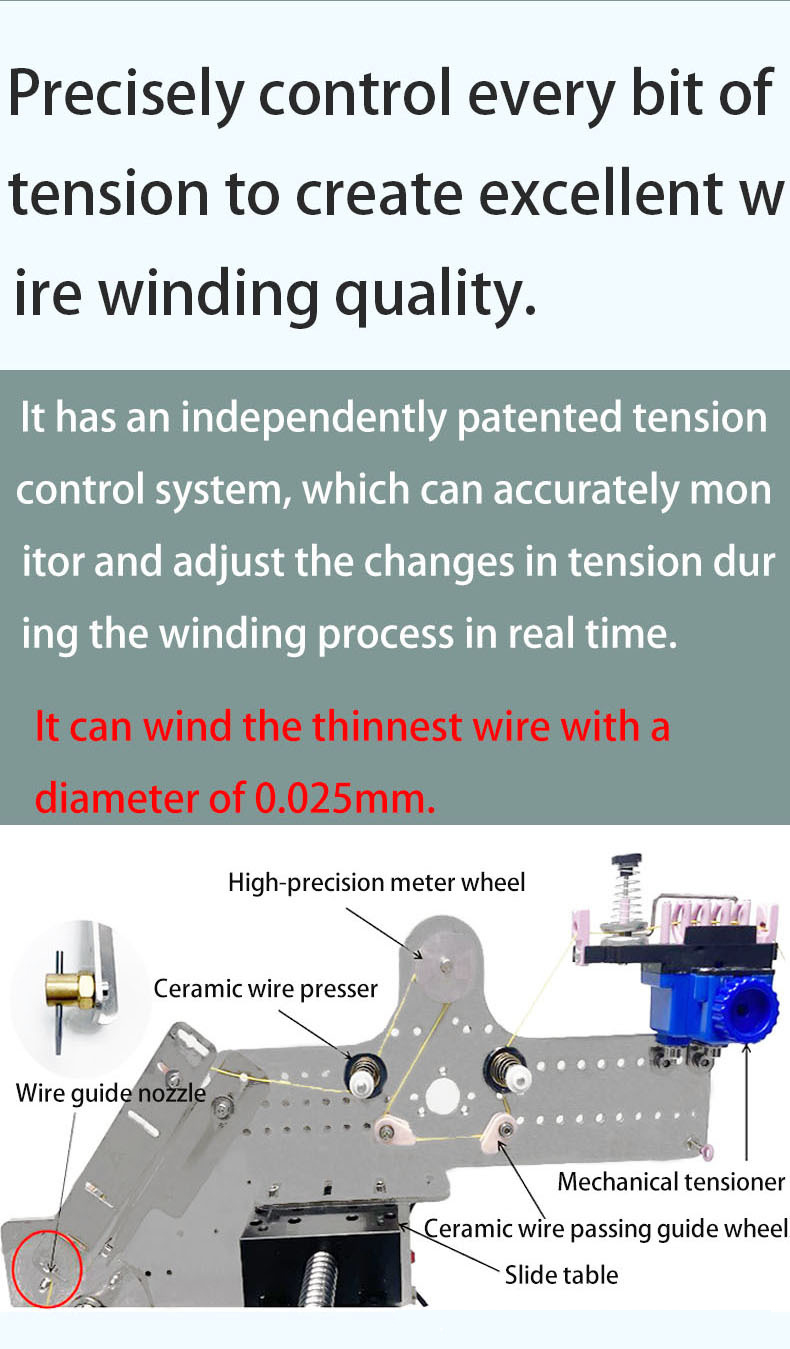 PWD-M-30 Wire Coiling System Touch Screen Interface Triple Safety Features Electronic Component Production