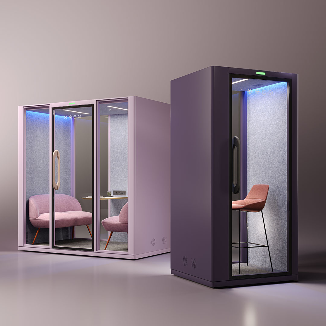High Quiet Privacy Portable Soundproof Indoor Pod Office LED Lighting Easy Assemble Work Pods Phone Study Cabin Booth for Sale