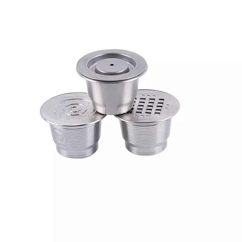 Refillable Stainless Steel Coffee Capsule Espresso Reusable Coffee Pod Set with Spoon and Brush