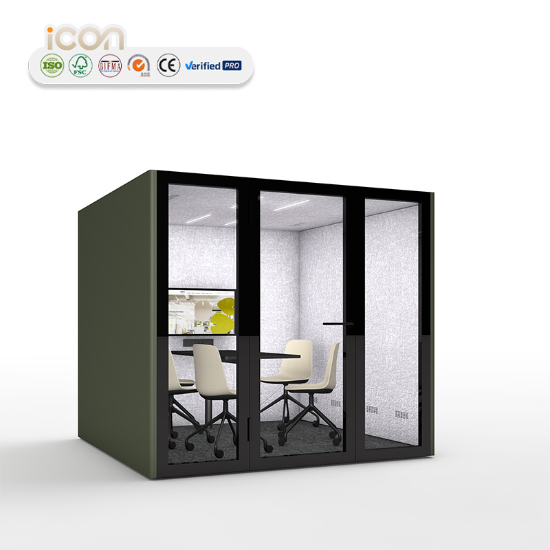 ICON Modular Office Pod Booth Acoustic Features for Office Building Hotel Use-Mobile Adjustable Modern Design Aluminum Alloy