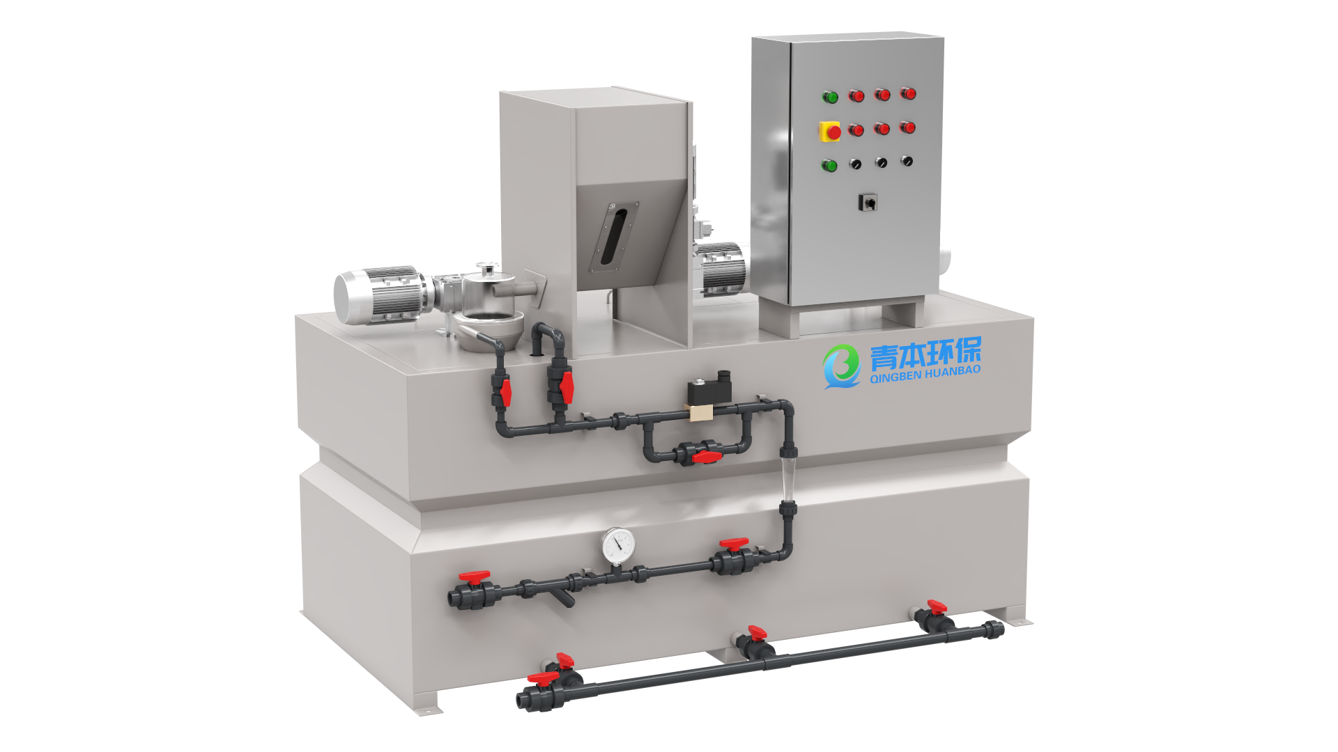 Automatic Integrated Dosing Plant Three Chamber Continuous Preparation For Municipal Sludge Dewatering PAM Dosing