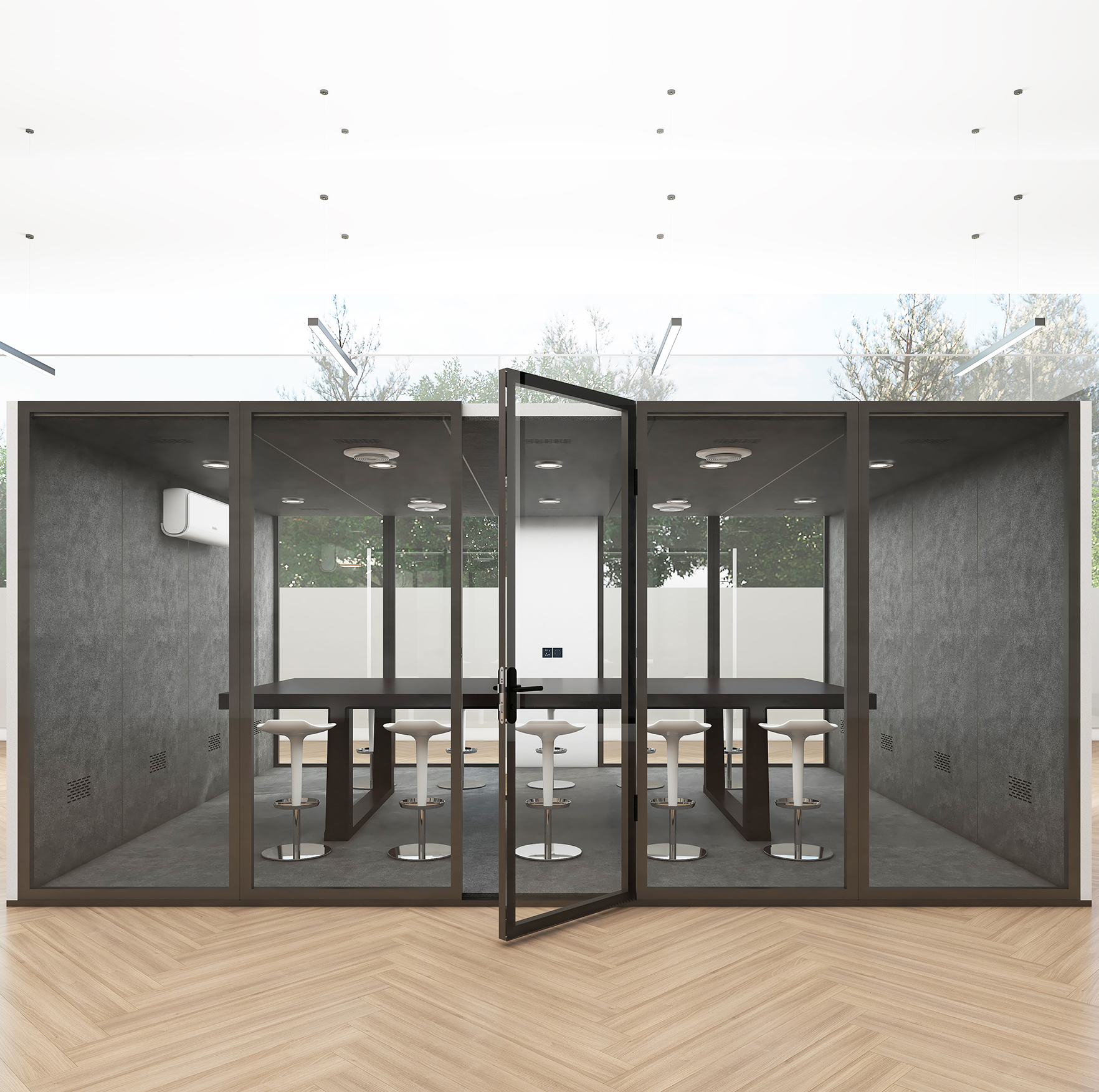 8-12 Persons Open Office Video Conference Room Team Work Acoustic Booth Soundproof Meeting Pod