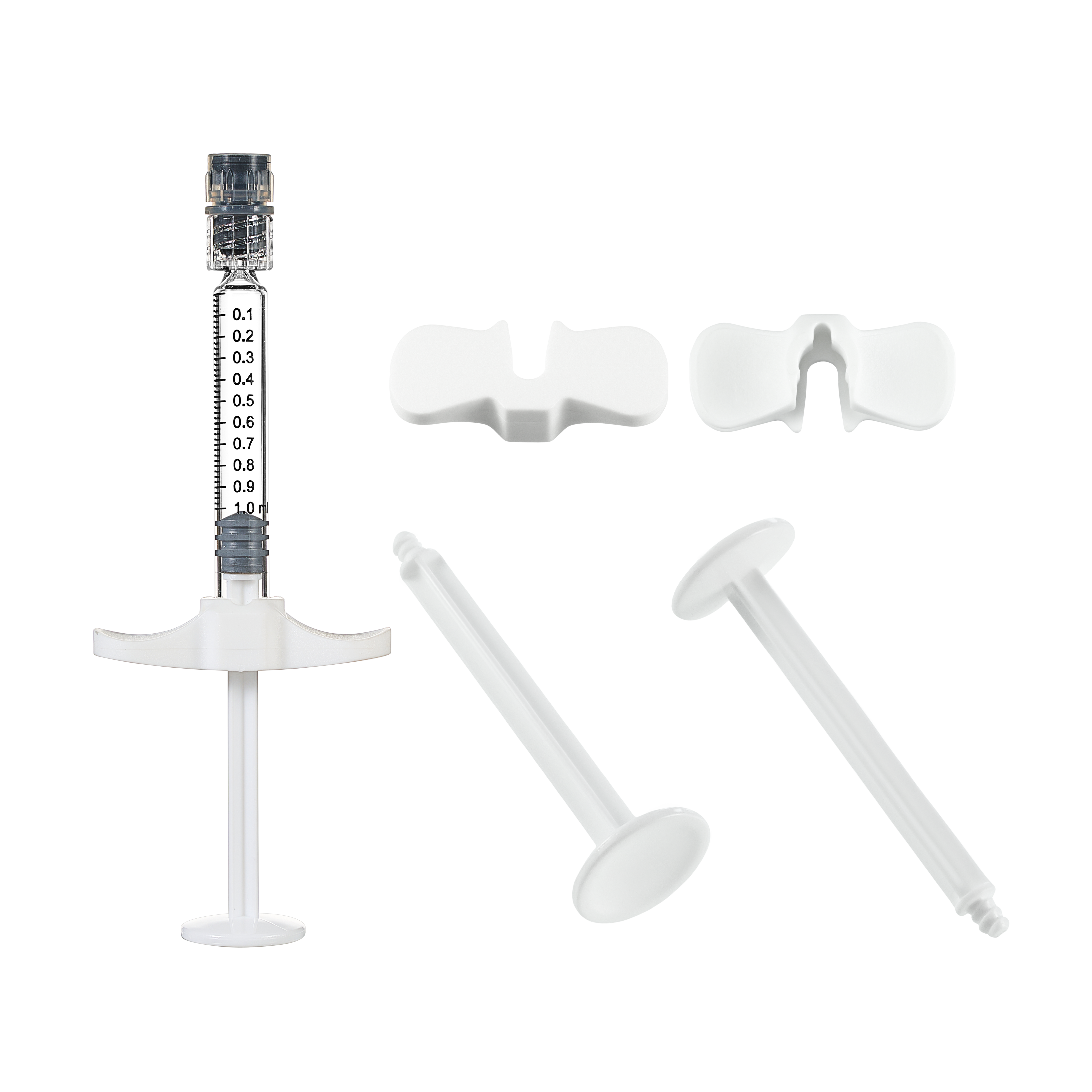 Colorful 1ml Long Luer Lock Glass Bottles Prefilled Syringe with Finger Stopper for Hyaluronic Acid and Dermal Fillers