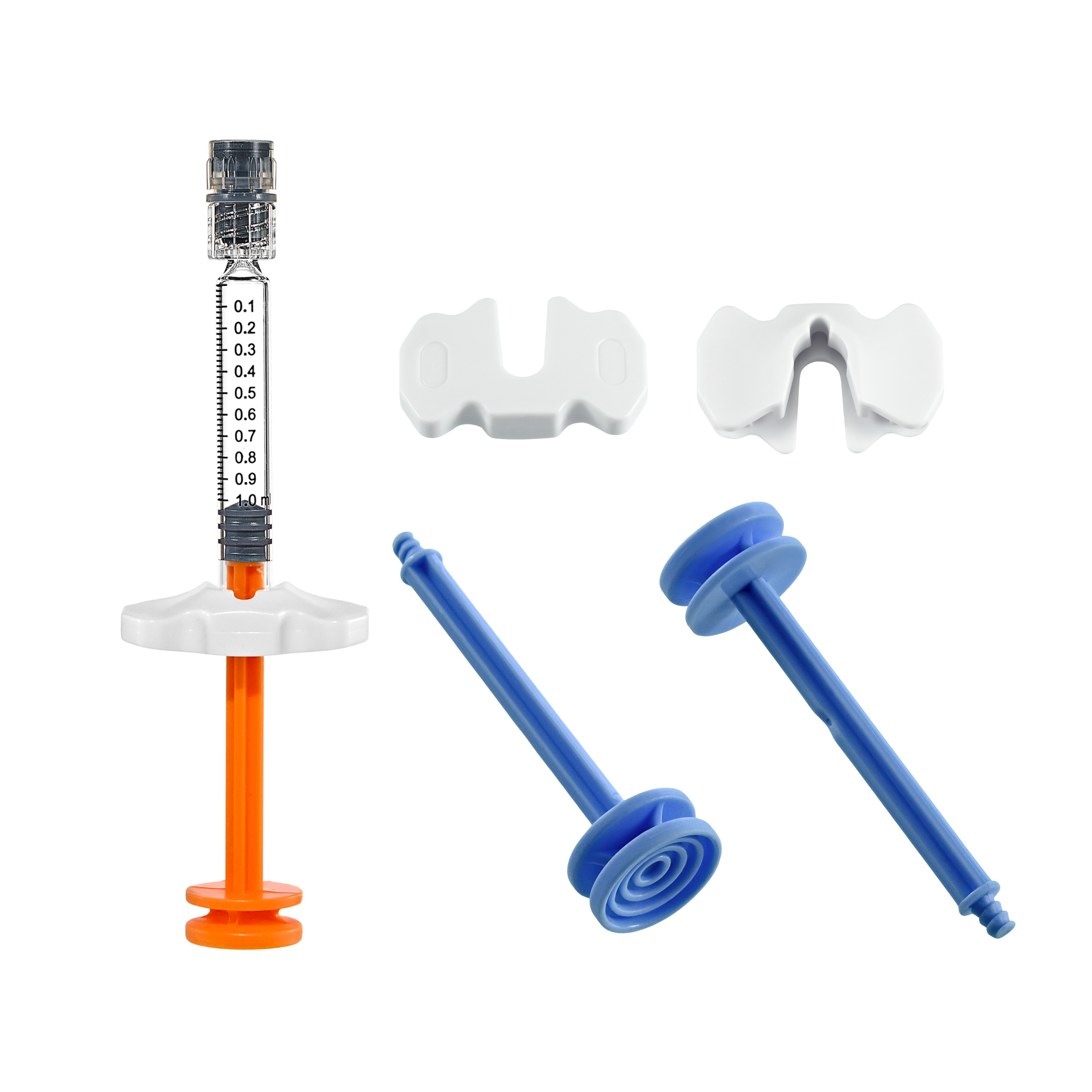 Colorful 1ml Long Luer Lock Glass Bottles Prefilled Syringe with Finger Stopper for Hyaluronic Acid and Dermal Fillers