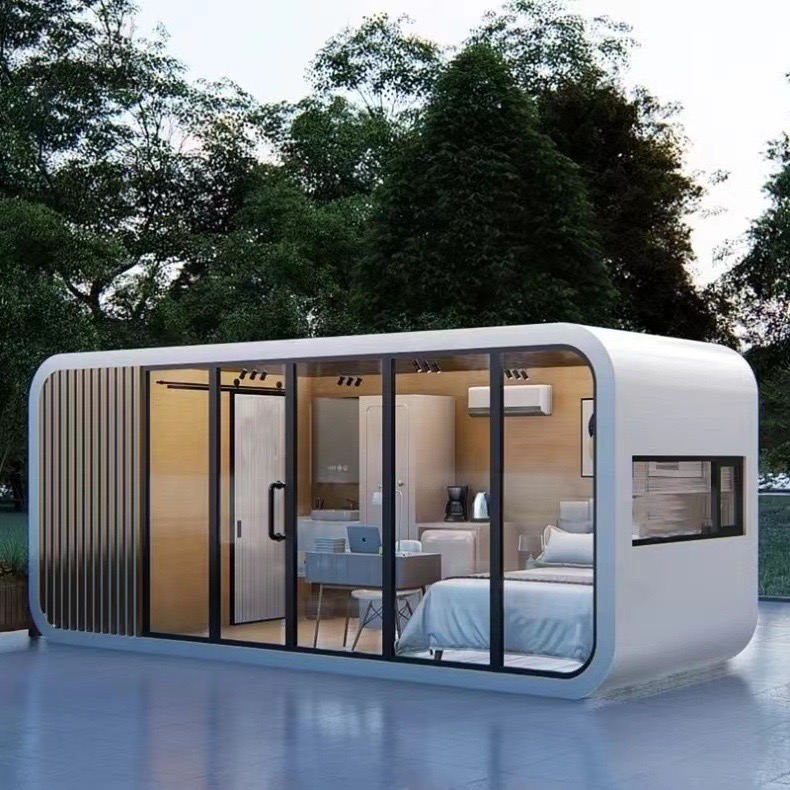 Prefab 40ft Luxury Capsule House 3 Bedroom Tiny Apple Capsule House Home Solar Space Capsule