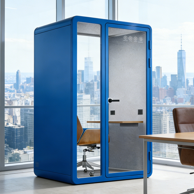 Compact Steel Office Soundproof Pods Modular Modern Design Fully Enclosed Quiet Cabins Private Work Spaces Factory Direct Sales