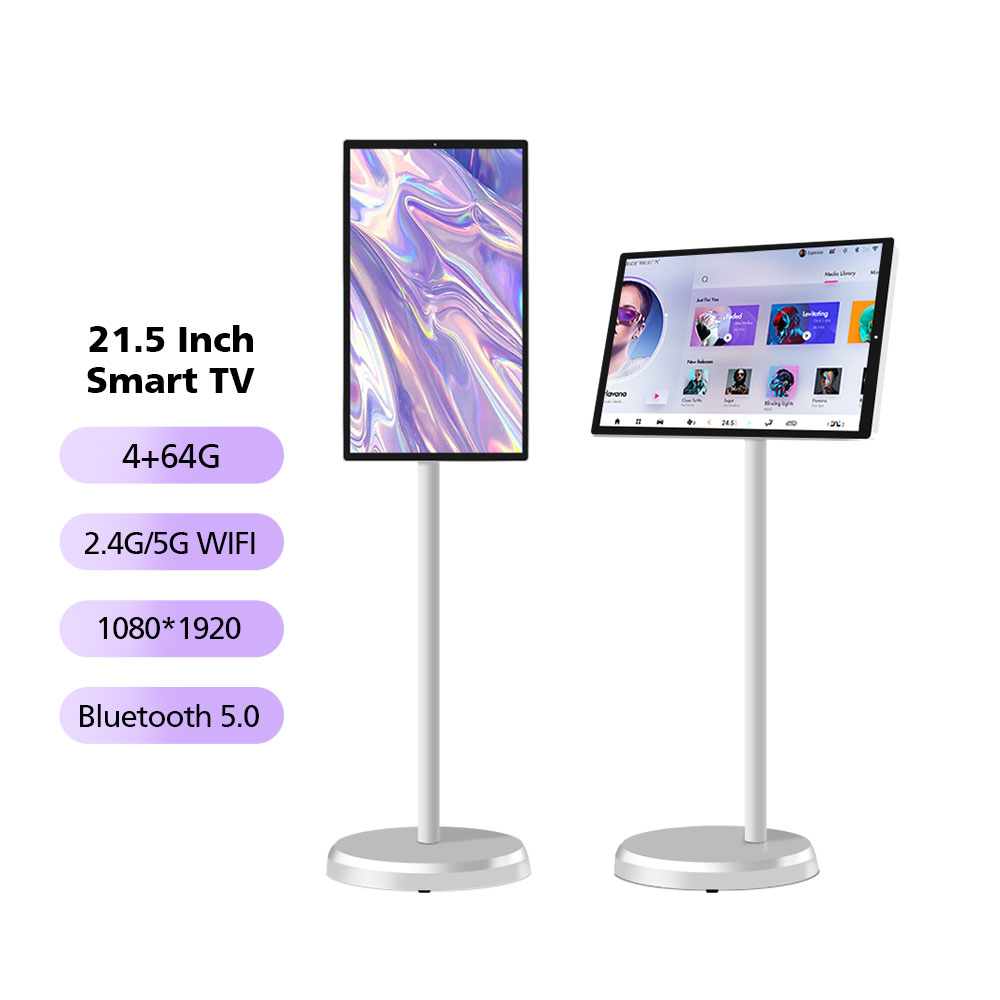 Waterproof Monitor Touch Screen Portable Smart TV Android Smart Display Screen Rechargeable Lcd Stand TV With Wheels