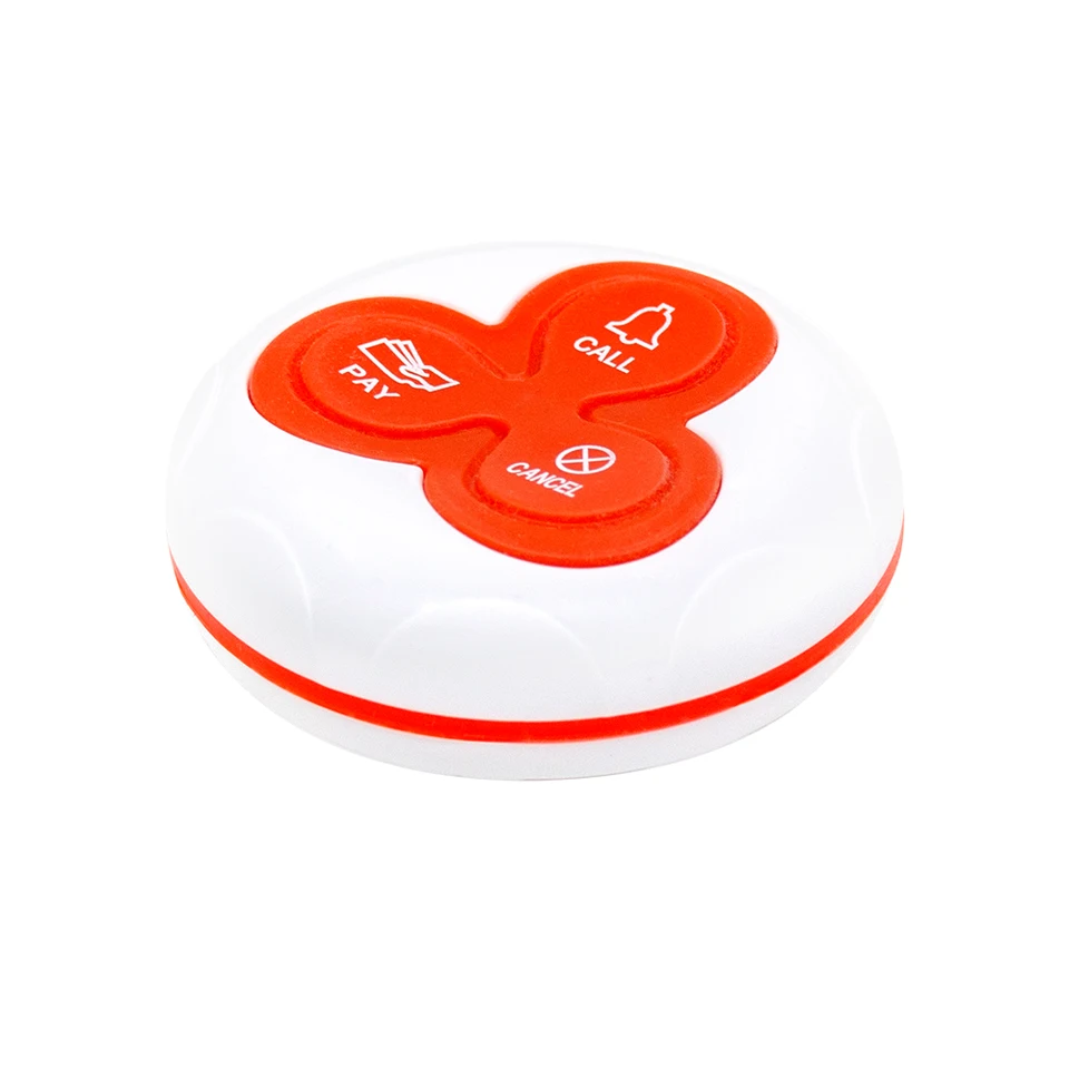 10 Waterproof Button Transmitters Wireless Guest Waiter Service Buzzer System for Restaurants and Hospitals