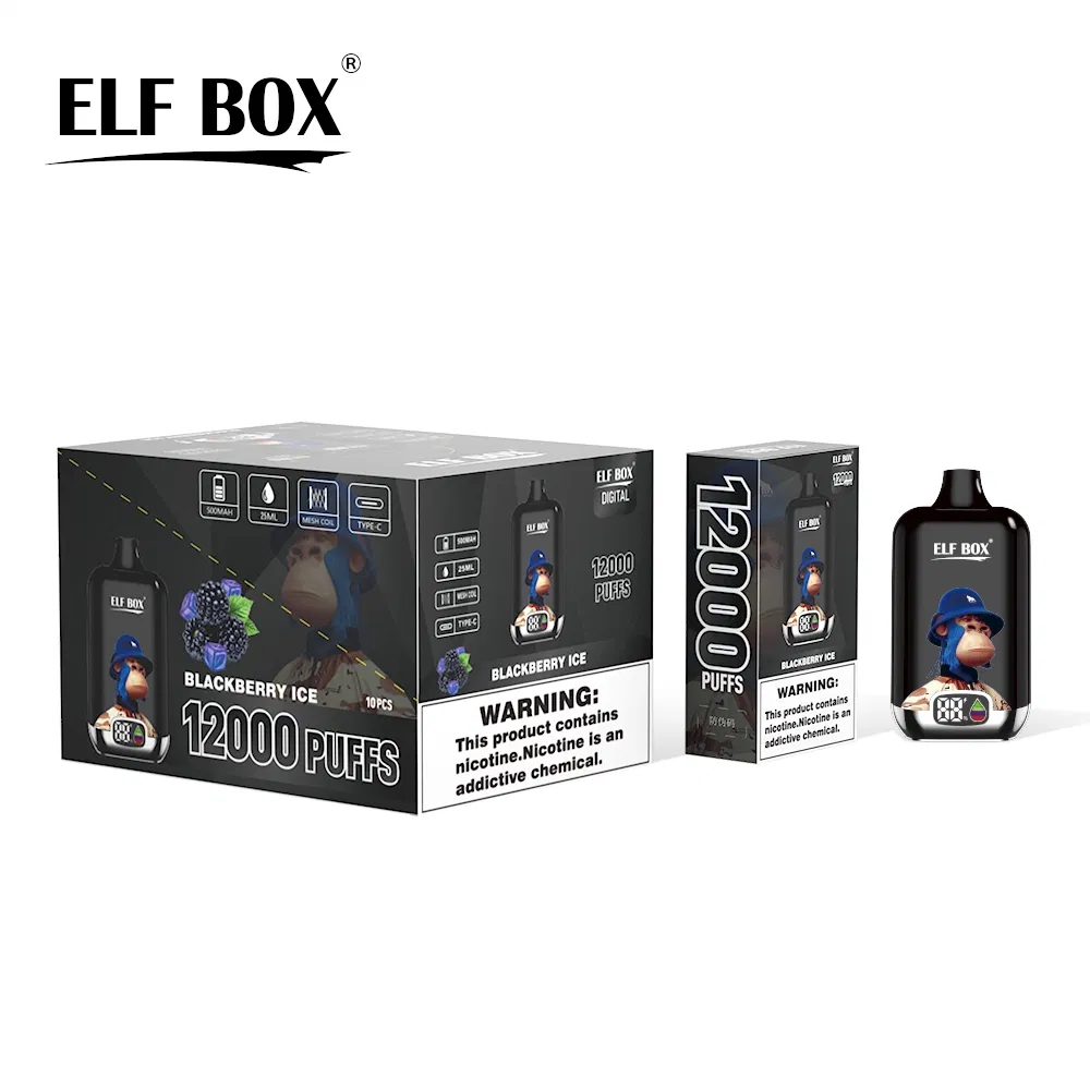 Factory Vape Shop Supply Elf Box Digital 12000puffs Disposable Vape Pod E Cigarette Wholesale Pen Style E-Cigarette Disposable Vape