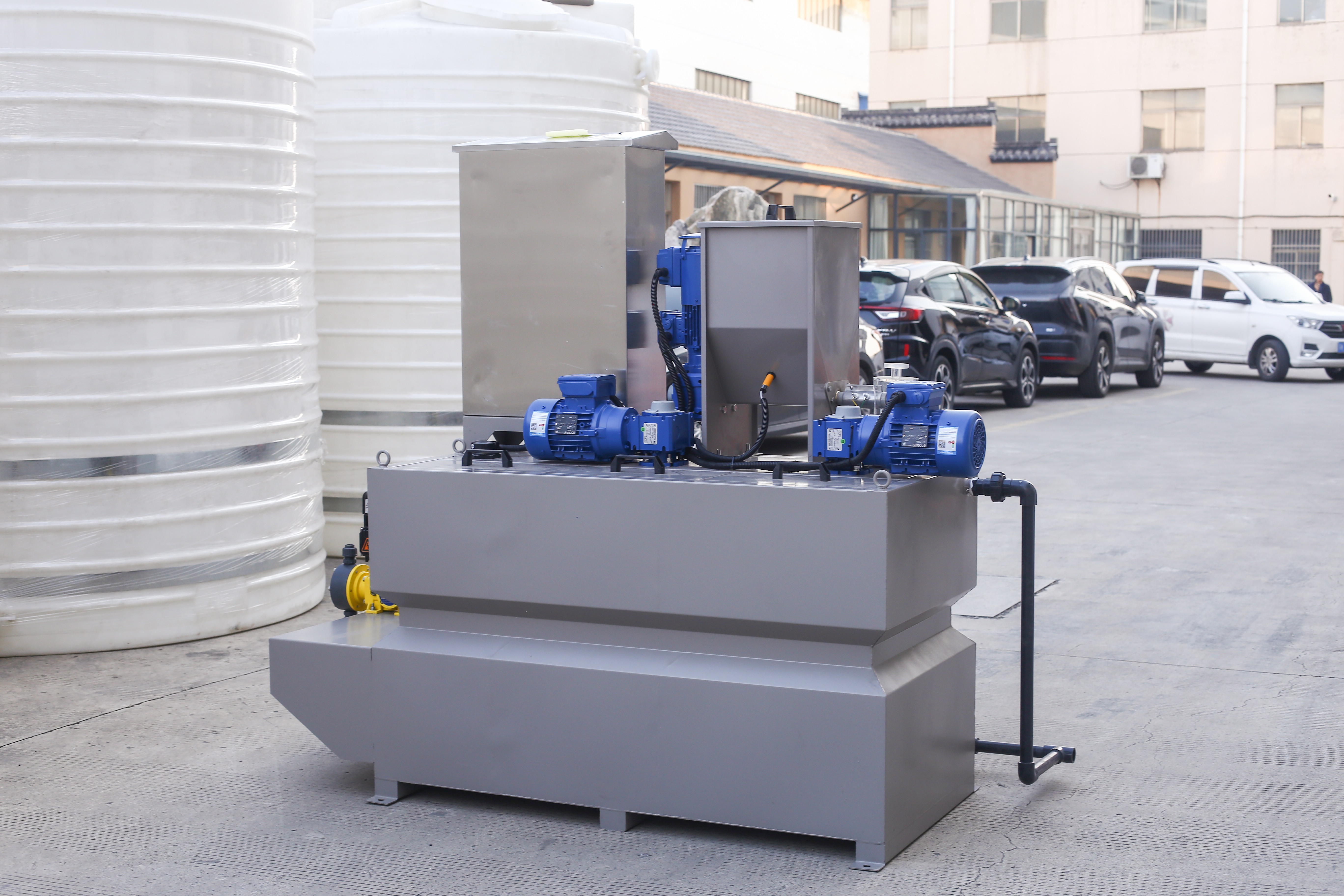 Automatic Integrated Dosing Plant Three Chamber Continuous Preparation For Municipal Sludge Dewatering PAM Dosing