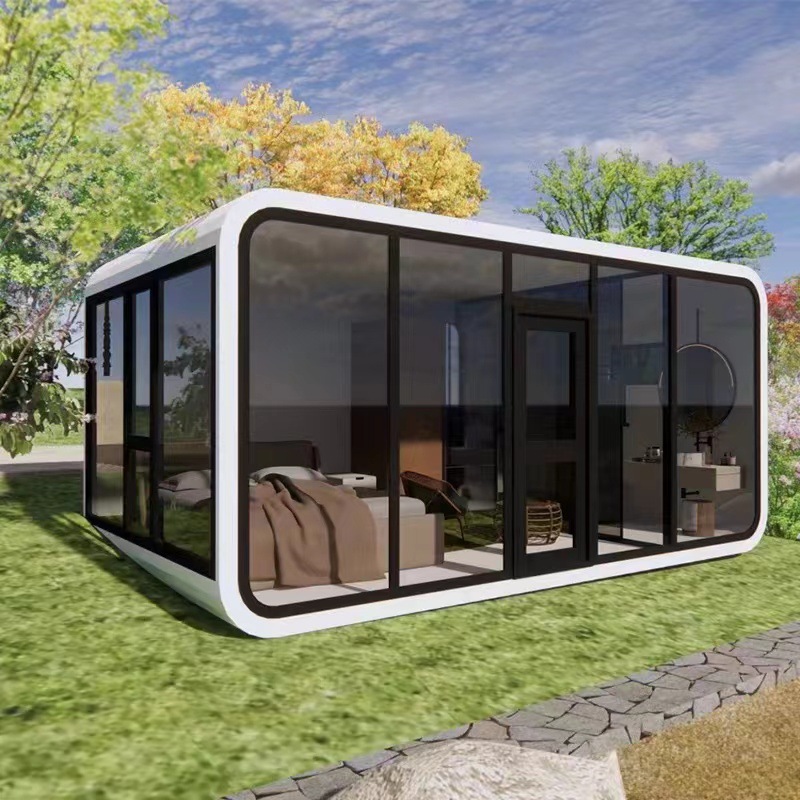 Prefab 40ft Luxury Capsule House 3 Bedroom Tiny Apple Capsule House Home Solar Space Capsule