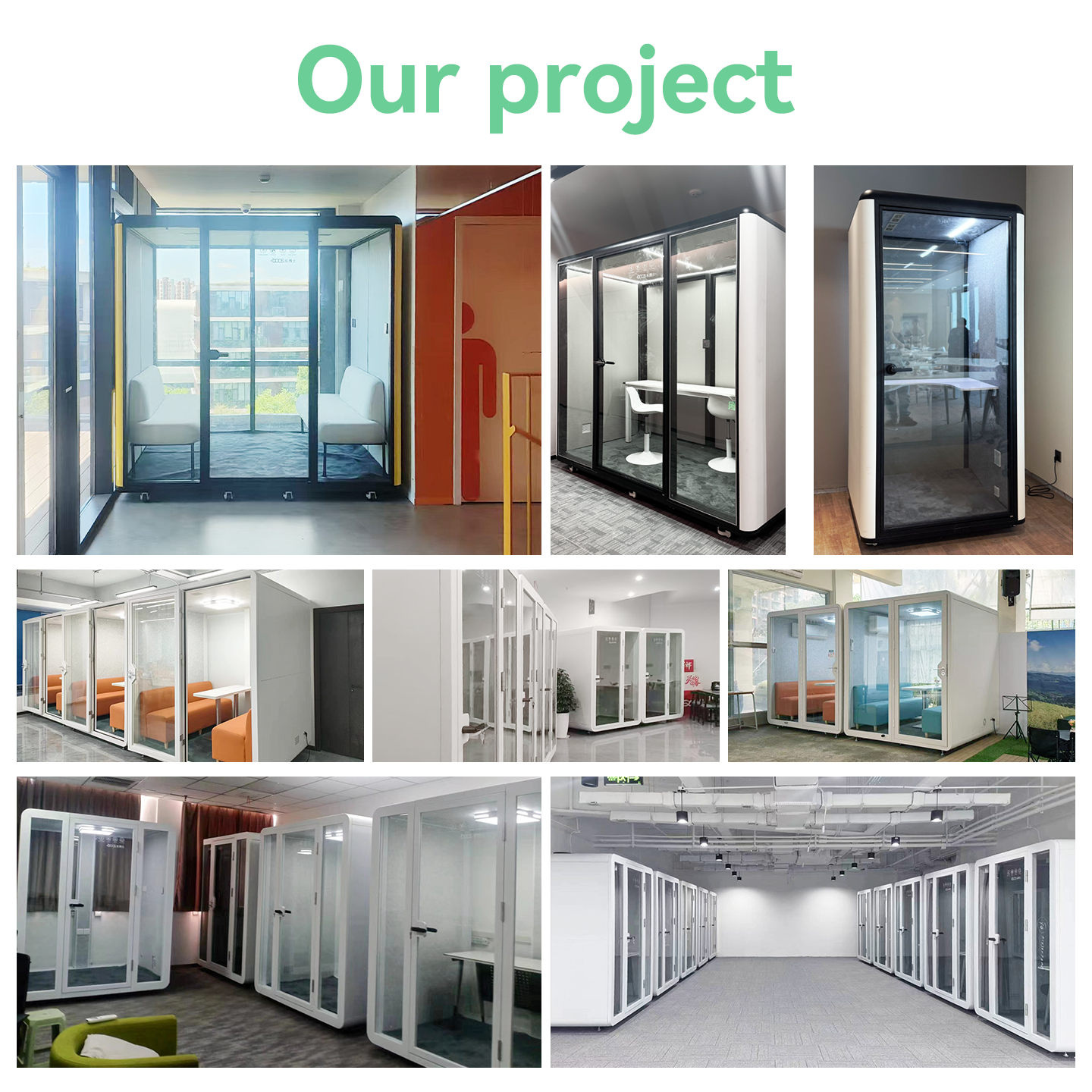 4-6 Person Large Capacity Modular Office Pod High Sound Insulation Acoustic Meeting Booth Fireproof for Hotel Warehouse
