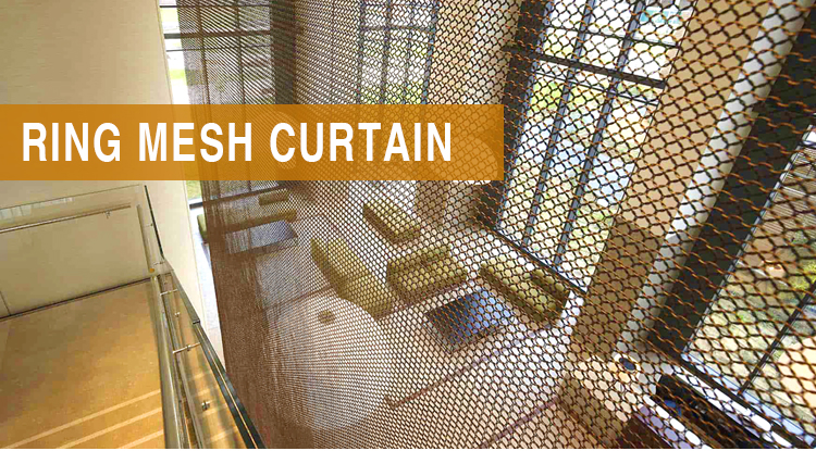 Metal mesh curtain display