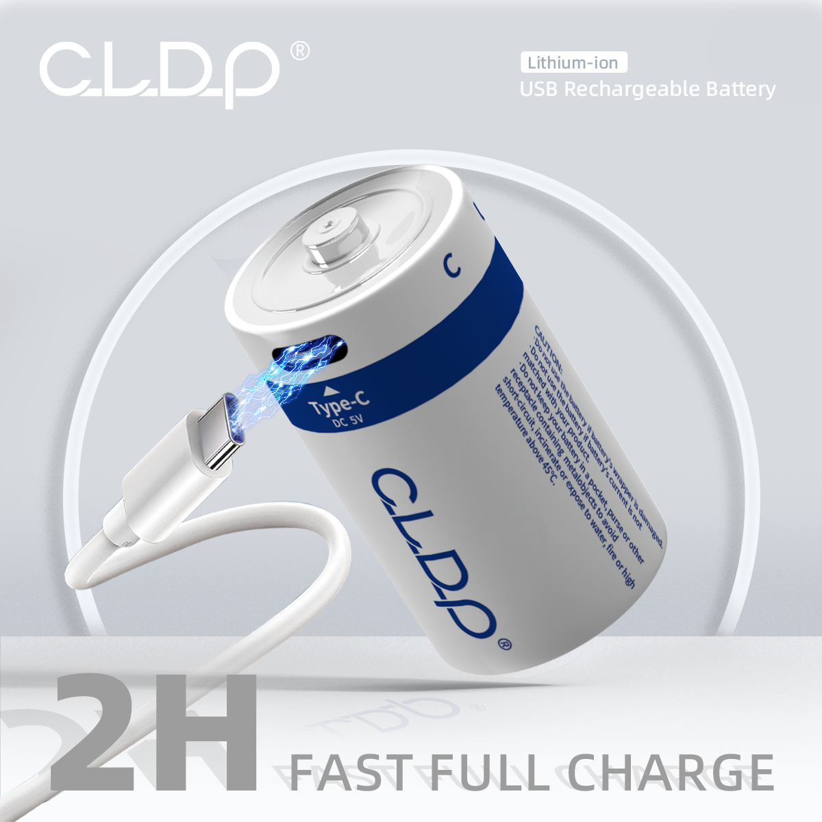CLDP 2pcs-pack 1.5V C Size Rechargeable USB-C Battery USB Batterie 3000mWh Li-Ion Cylindrical Lithium Ion Batteries