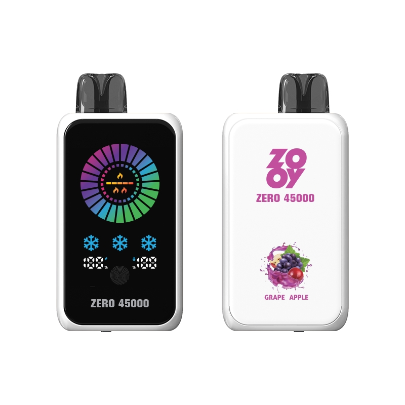 Zooy Zero 45000 Puffs Disposable Vape 1000mAh 40ml Screen Touch Screen Adjust Nicotine and Ice EU Warehouse Fast Shipping in Stock