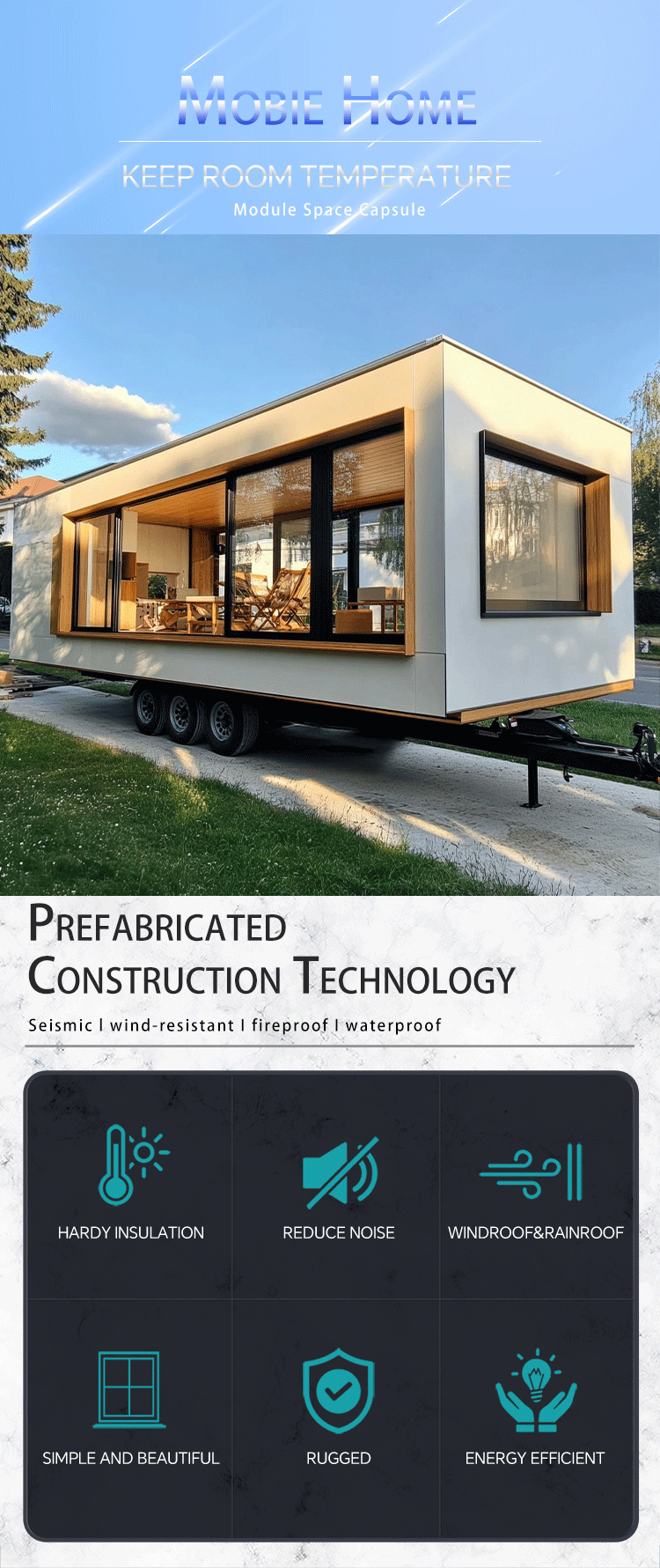 New Type Outdoor Mobile Resort Hotel Prefabricated House Space Capsule Tiny Capsule House Space Capsule Home