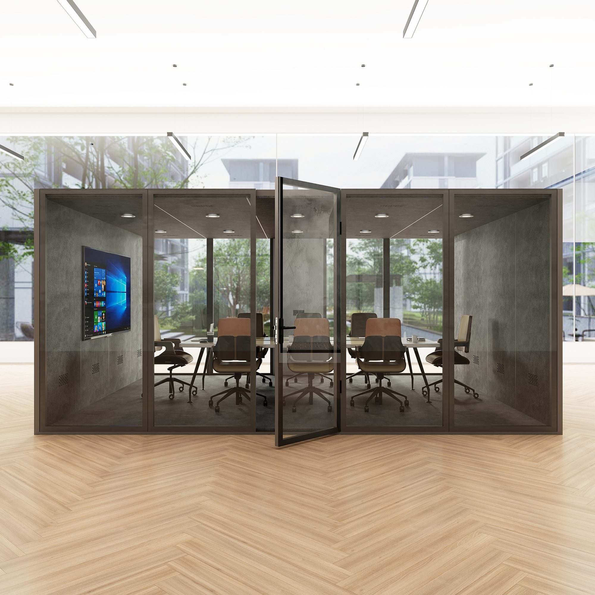 8-12 Persons Open Office Video Conference Room Team Work Acoustic Booth Soundproof Meeting Pod