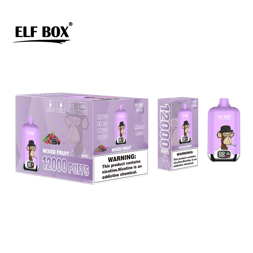 Factory Vape Shop Supply Elf Box Digital 12000puffs Disposable Vape Pod E Cigarette Wholesale Pen Style E-Cigarette Disposable Vape