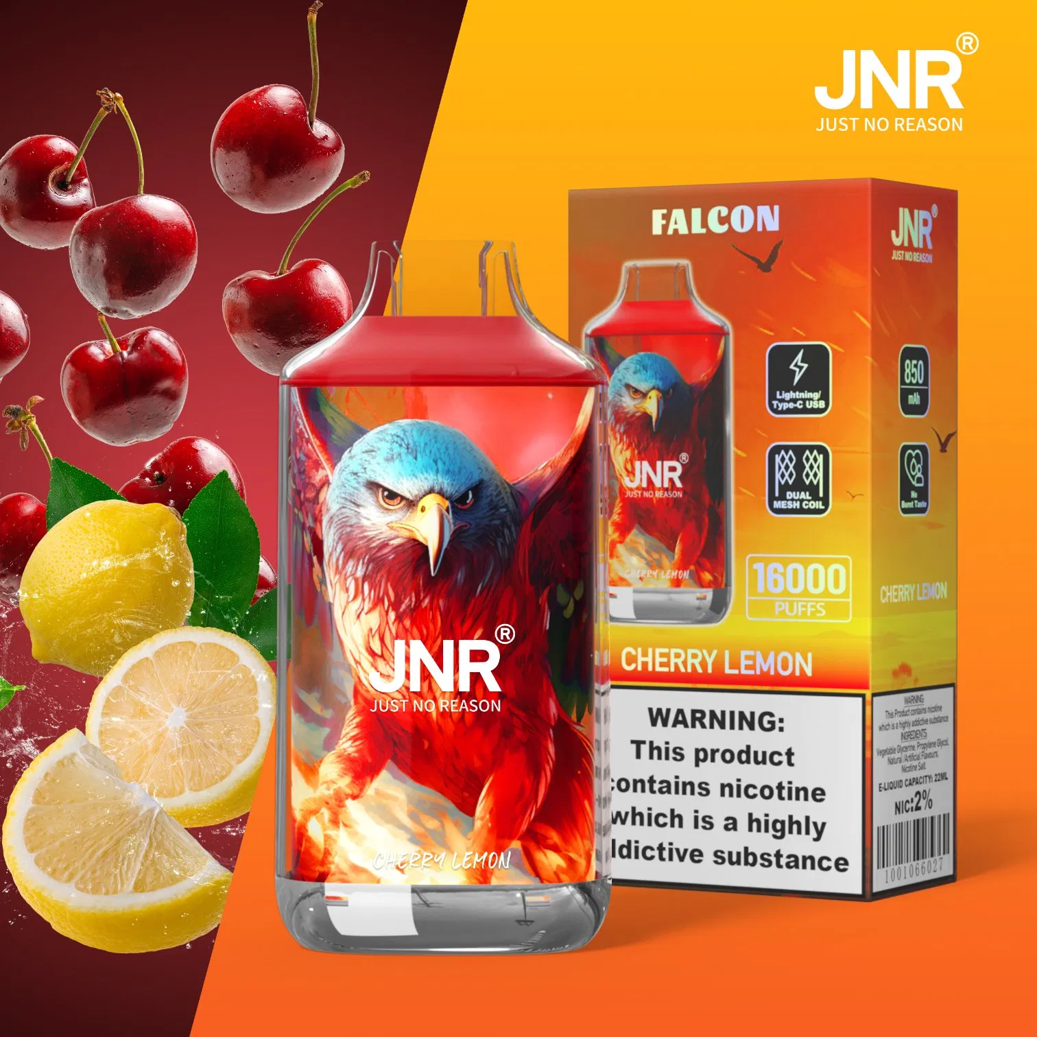 Wholesale Jnr Falcon 16000 Puffs Disposable Pod Dual Mesh Coil Puffs Puff Bar Vaper Empty Vapes Wape Disposable Vape