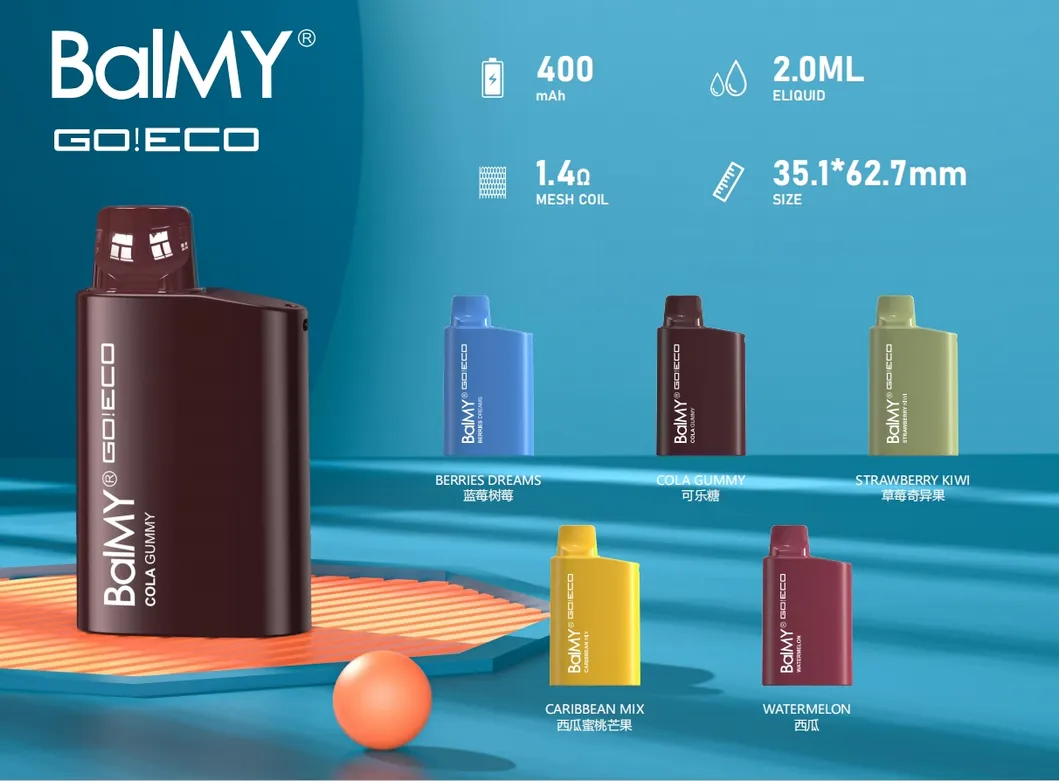 600 Puffs Eco-Friendly Vape Pen Balmy Go Eco Disposable Ecig EU Warehouse Vapor