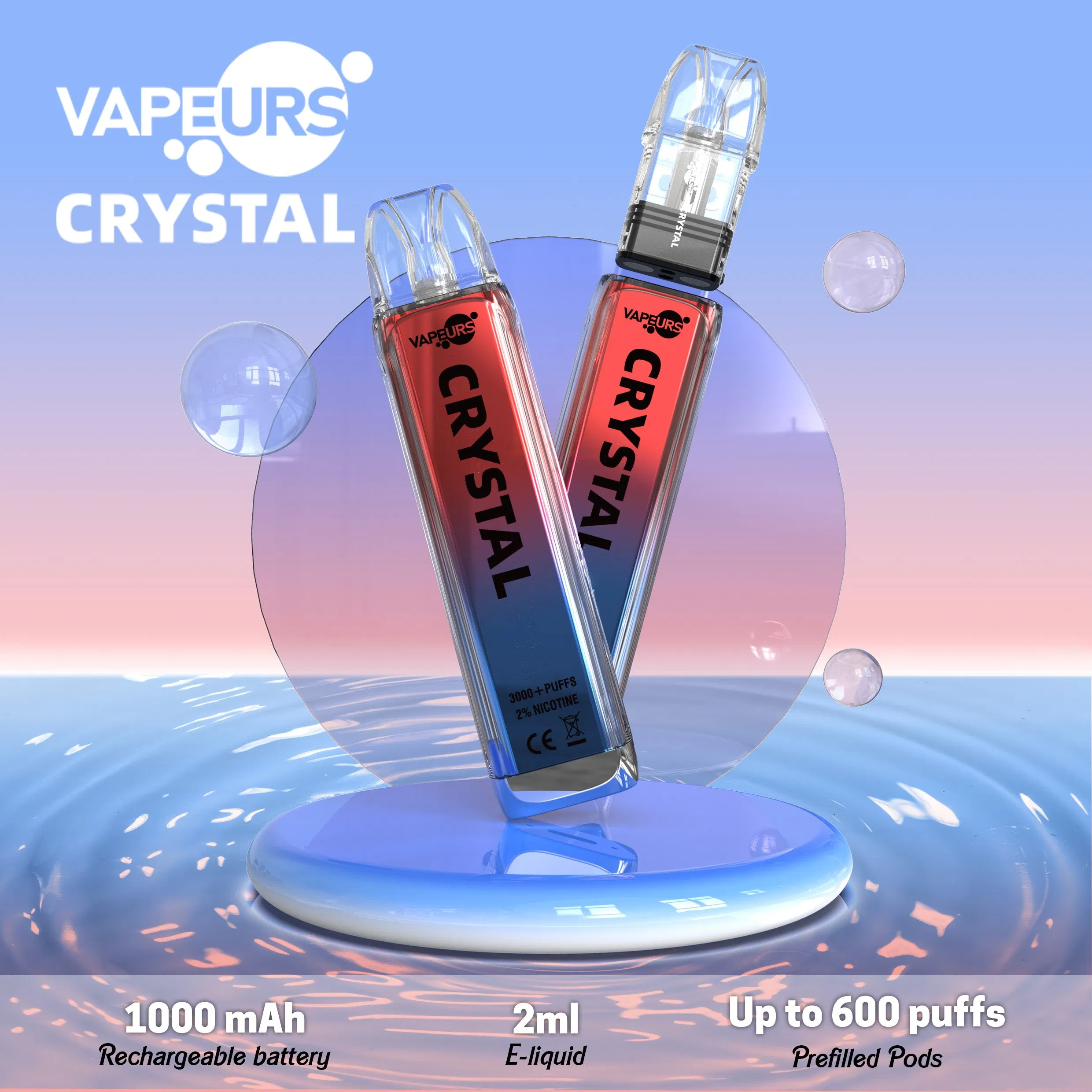 Manufacturer Crystal I Get Bar Plus Vaper 600 800 Puffs Rechargeable and Replaceable Pod Refill Pods System Fast Delivery
