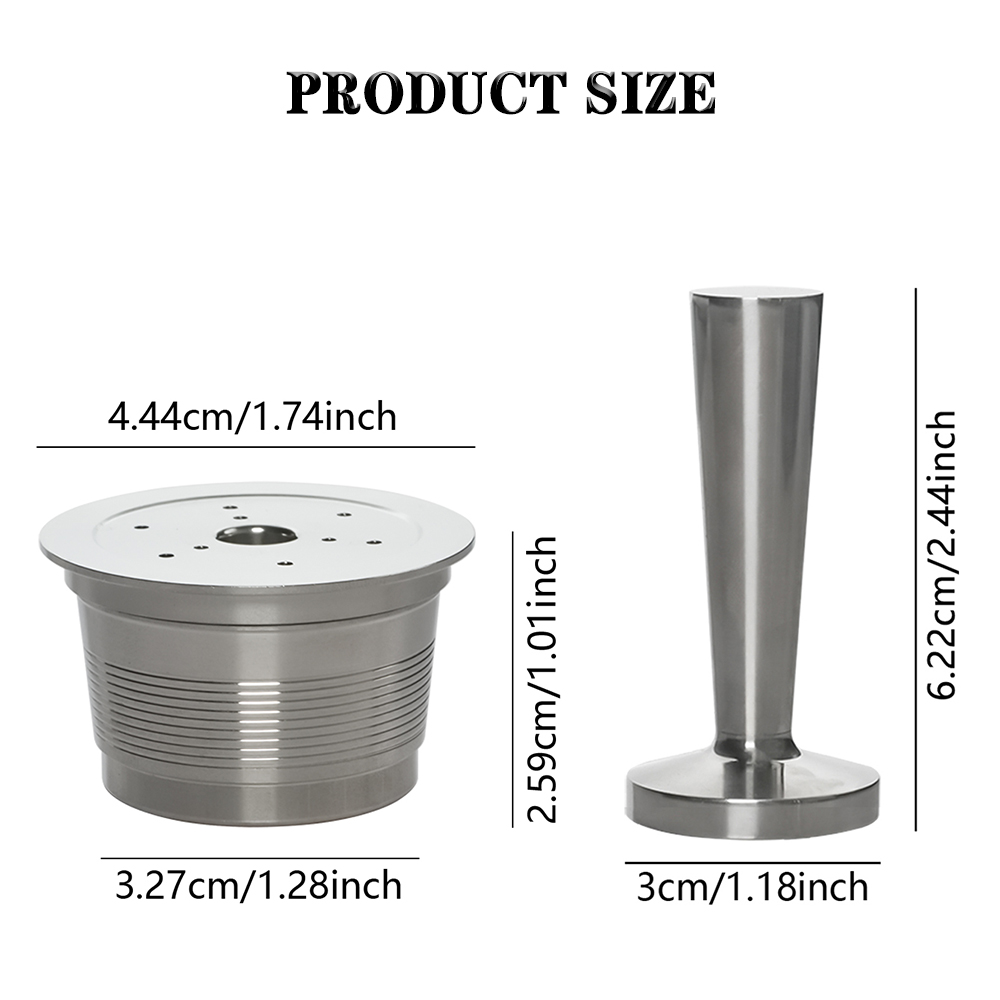 1 Pod 1 Tamper Wareset Stainless Steel Refillable Coffee Filter Capsule for Tchibo Cafissimo Caffitaly Pod Systems
