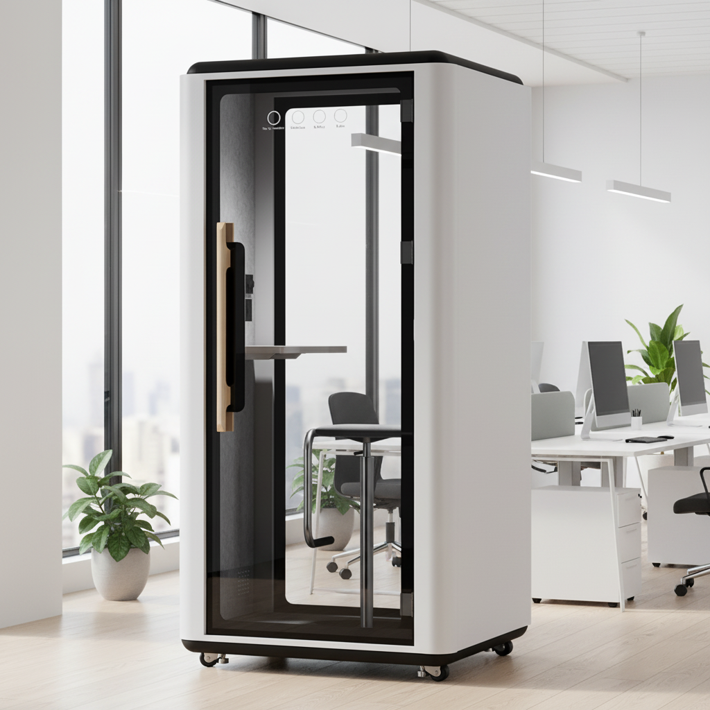 Modern Single Person Privacy Soundproof Office Booth Mobile Mini Pods for Home Apartment Living Room Mall Use