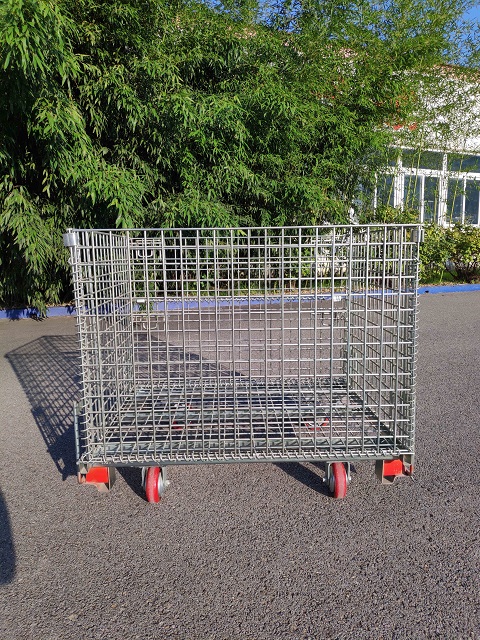 Warehouse Wire Mesh Cage Container with Castors