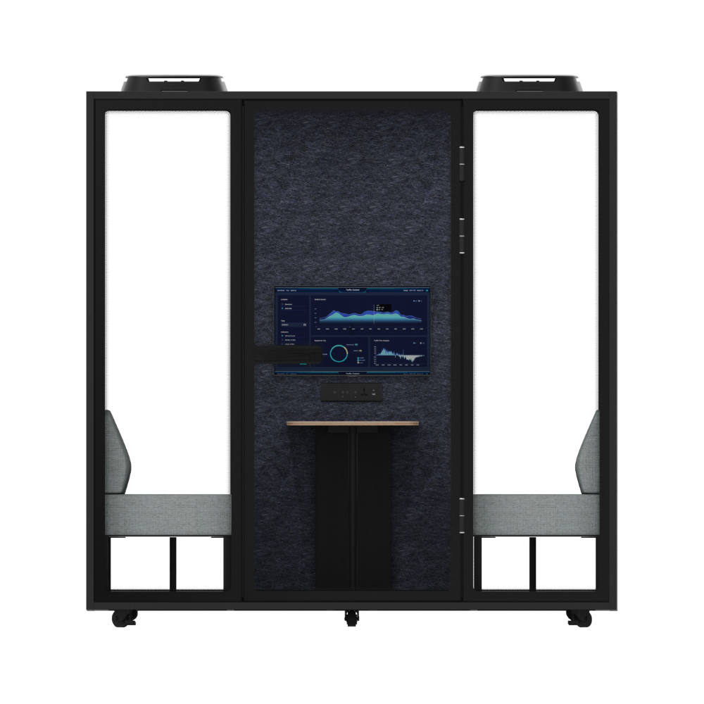 Modern 6-Person Office Pod Large Soundproof Smart Phone Silent Work Space with Desk for Home Office or Hotel Use