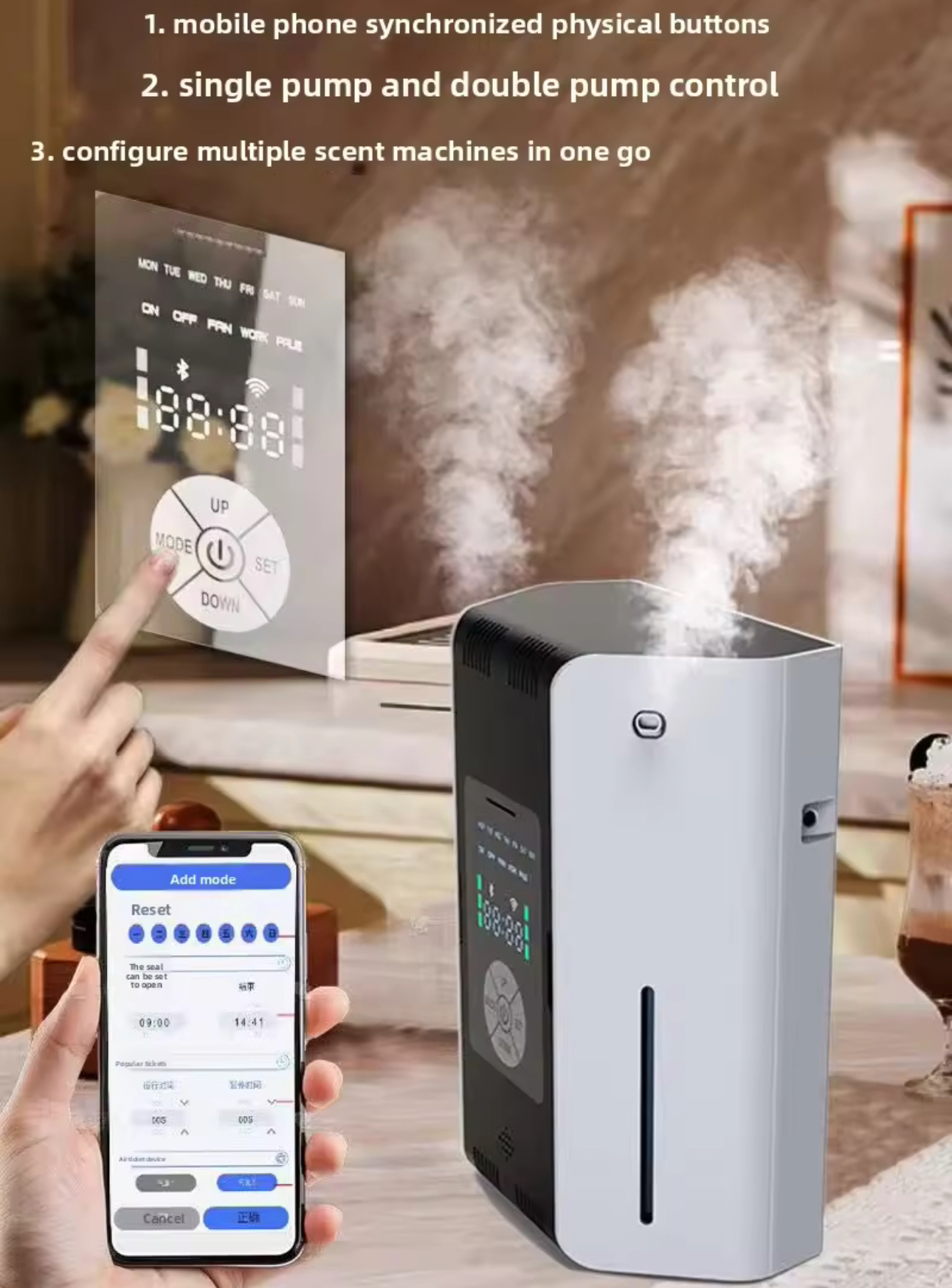 New Dual-pump Nozzle Aroma Diffuser, One Machine Delivers Dual Functions, High Cost-performance Ratio