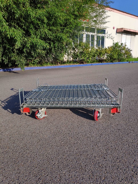 Warehouse Wire Mesh Cage Container with Castors