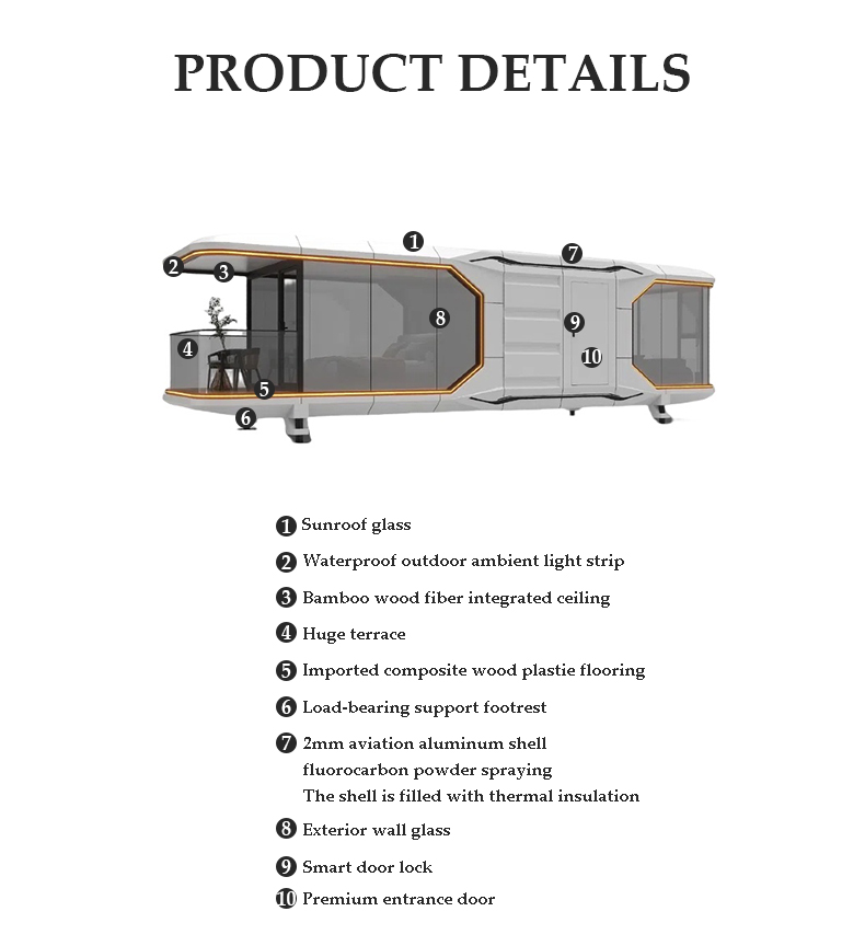 Fully Furnished Prefabricated Hotel Room Smart Home System Pre-Engineered Apple Pod Cabin Steel Sleeping Capsule for House Use