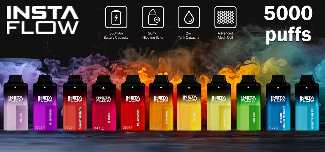 OEM New Custom E-Cigarette Insta Flow 5000 Puffs Prefilled Vape Pod Wholesale Smoke Vaporizer Device Disposable