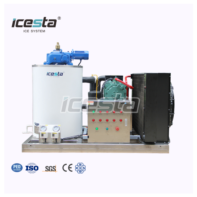 Icesta High Reliable 1t 3t 5t 10t 15t 20t 25t 30t Commercial Industrial Marine Flake Ice Machine Flake Ice Machine
