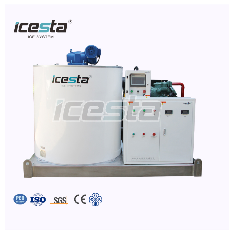 Icesta High Reliable 1t 3t 5t 10t 15t 20t 25t 30t Commercial Industrial Marine Flake Ice Machine Flake Ice Machine