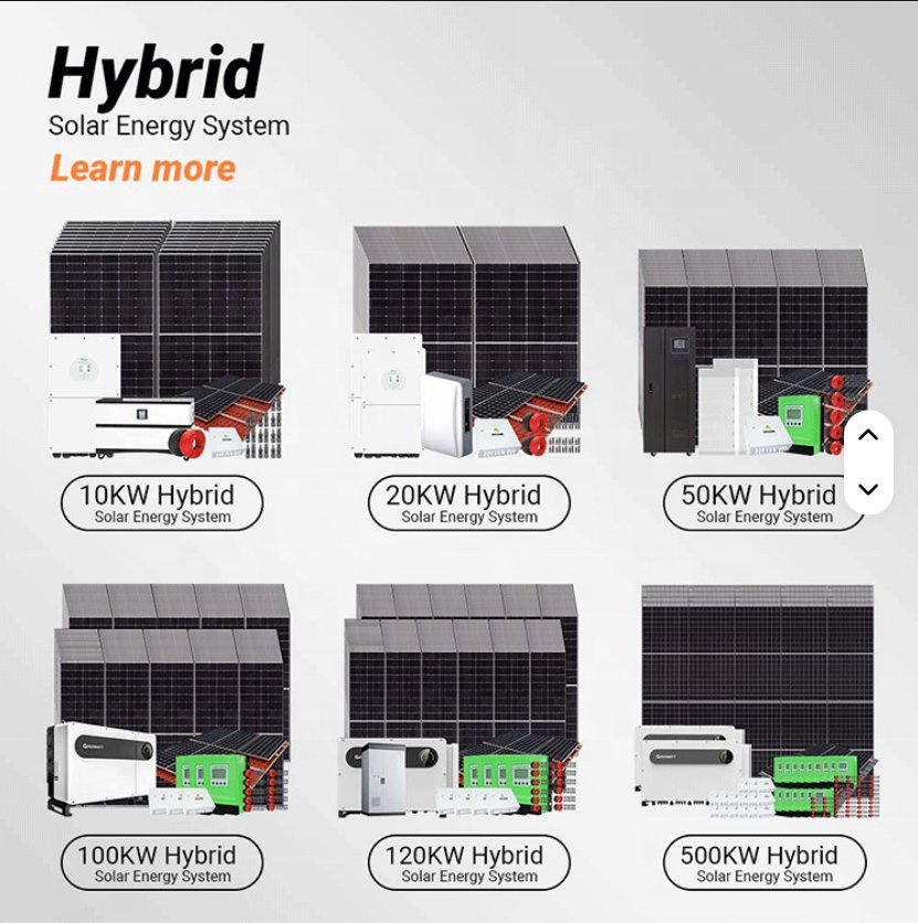 Deye Hybrid Energy Monitoring System Solar 100kw 150kw 120kw 500W on-Grid off-Grid Solar Energy System 1 Megawatt Solar System