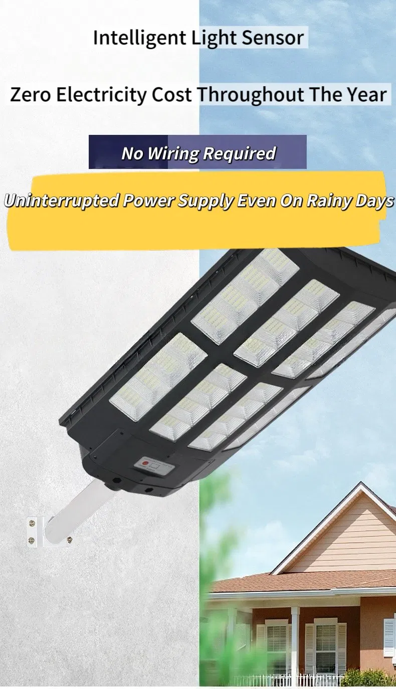 1200W Solar Street Light with Remote Control Timer Dimmable Brightness IP65 Waterproof Solar Lamp for Residential Commercial Street Lighting