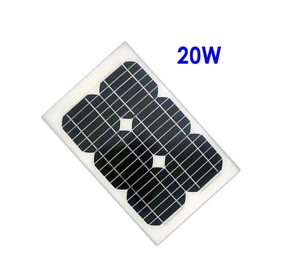Photovoltaic Charging Board Assembly Monocrystalline 20W Watt Solar Panel Plate for House