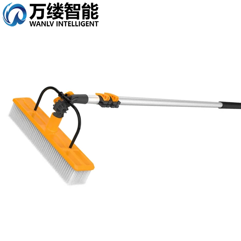 Water-Fed Manual Window Cleaning Brush Solar-Panel-Cleaning-Brush with Mini Water Pump