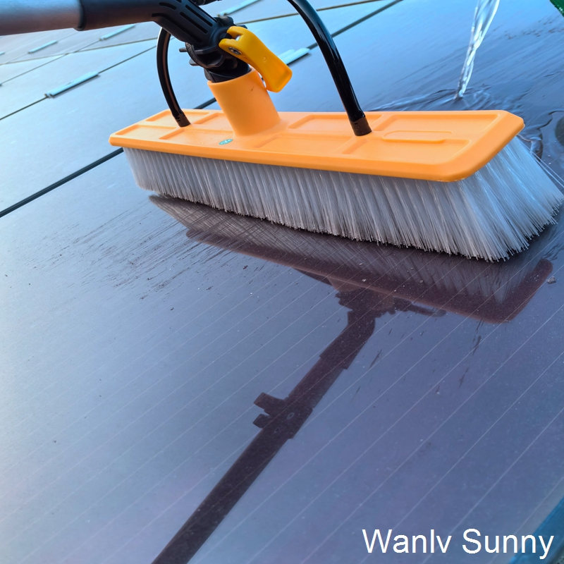 Solar Panel Spray Cleaning Brush Connect to Tap or Pump in Option