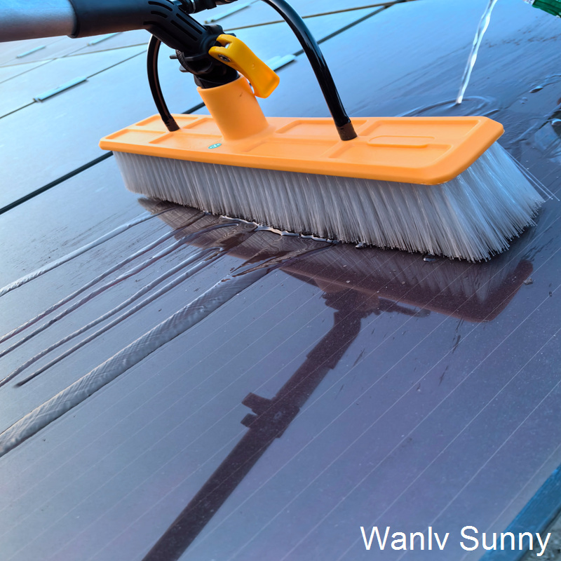 Water-Proof Solar Panel Cleaning Brush Water-Fed Solar Cleaning Pole with Water Pump