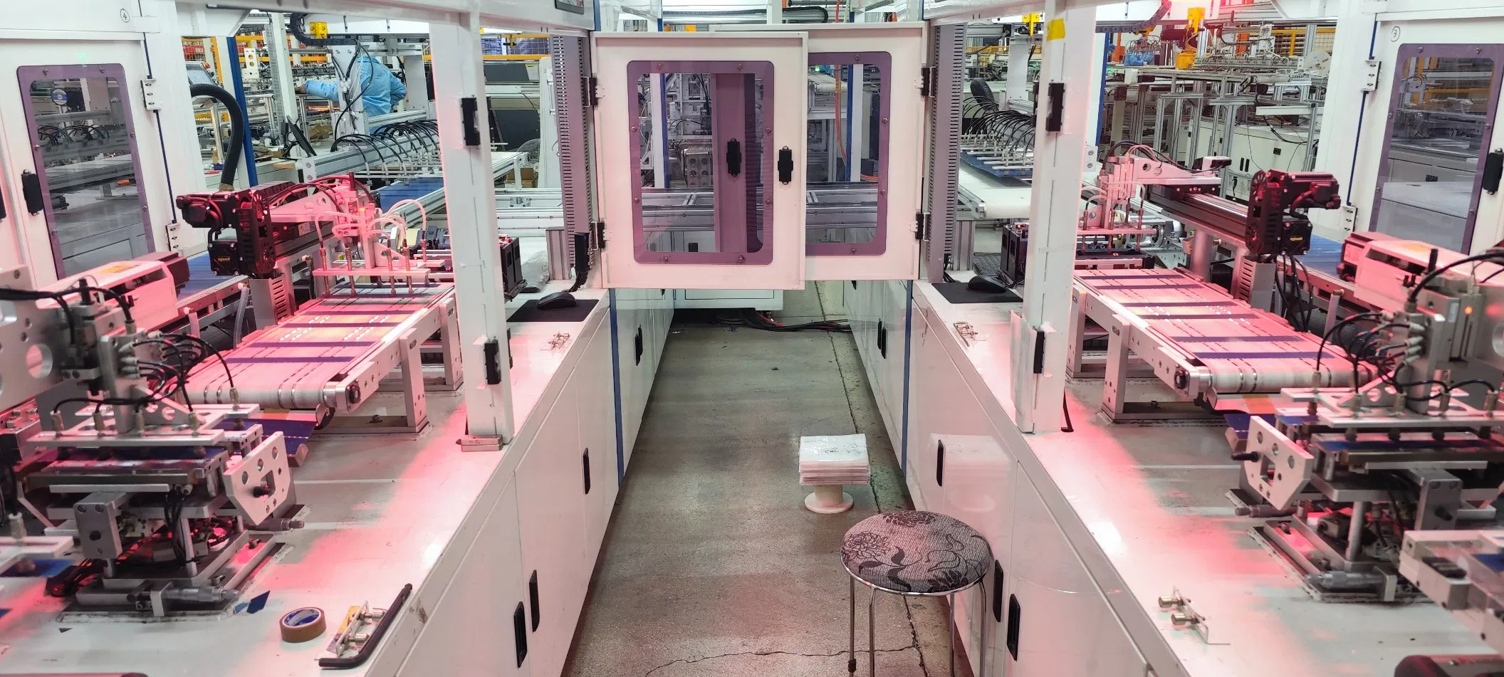 Solar Panel Manufacturing Line with Automated Tabber Stringer, Laminator and Framing Processes